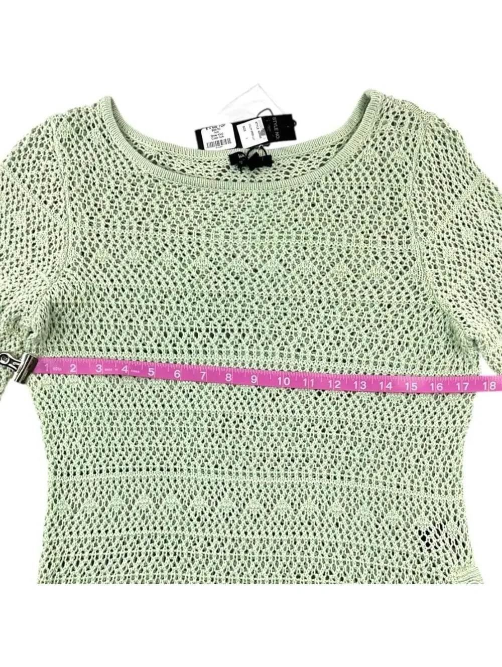 Karissa & Me Mint Green Crochet Sweater NWT